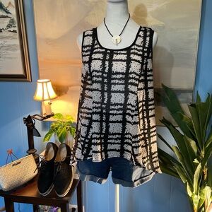 Antilia Femme Black and White Checkered Tank Top